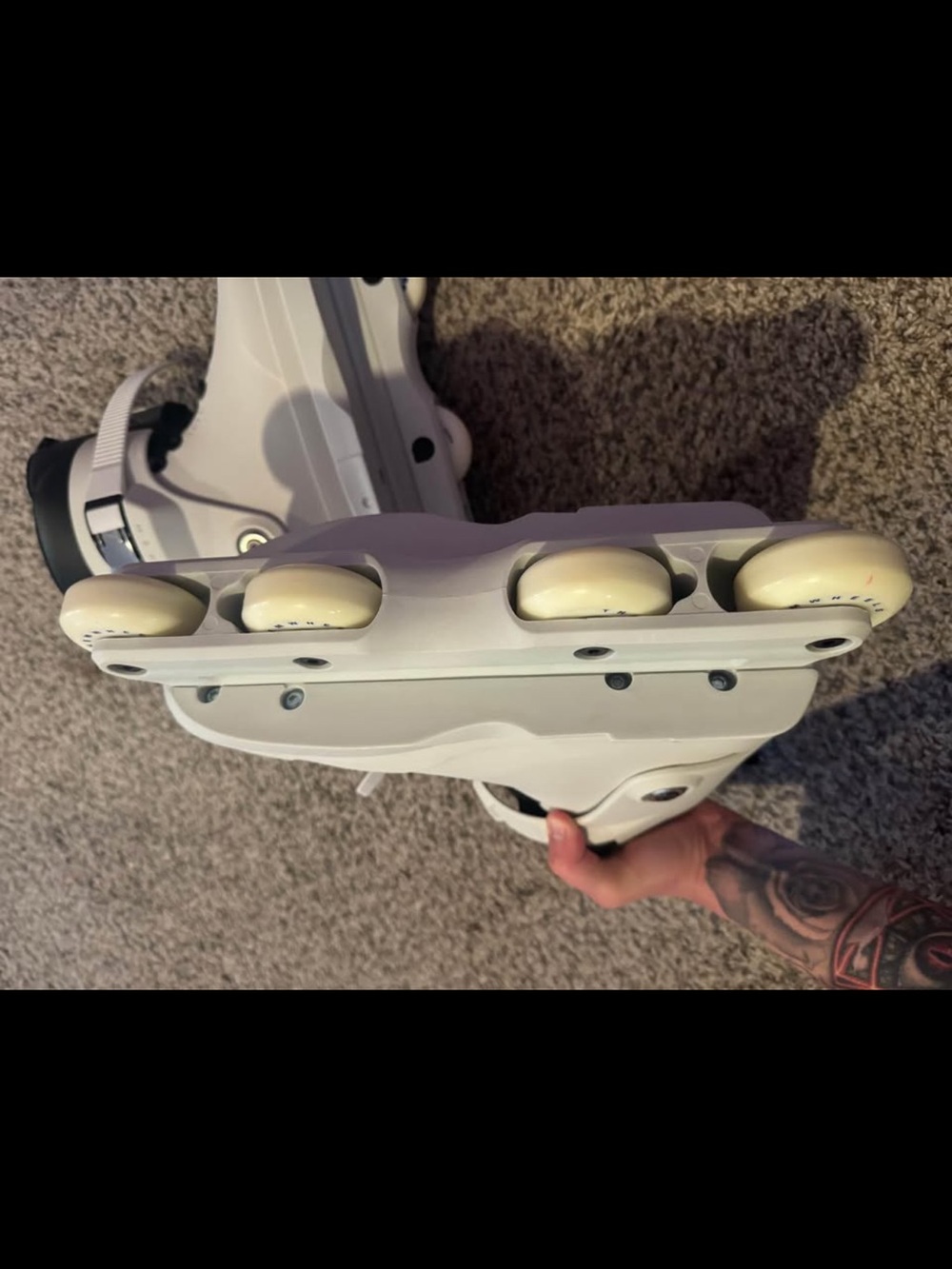 Men's White Inline Skates with Black Accents - Picture 2 of 2